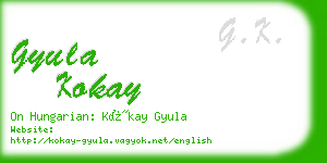 gyula kokay business card